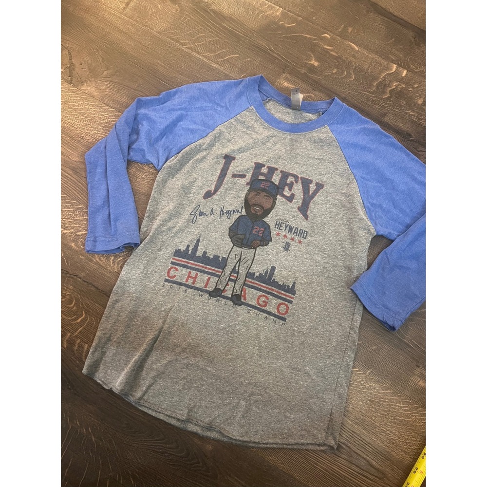 Next Level Apparel Chicago‎ Cubs J-Hey Baseball T-Shirt Raglan XS